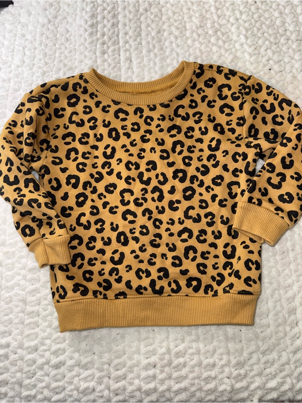Kids' Mustard Leopard Print Sweatshirt